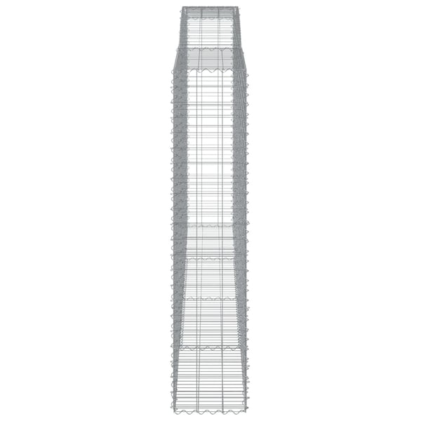vidaXL Gabionkurver buede 15 stk 400x50x220/240 cm galvanisert jern