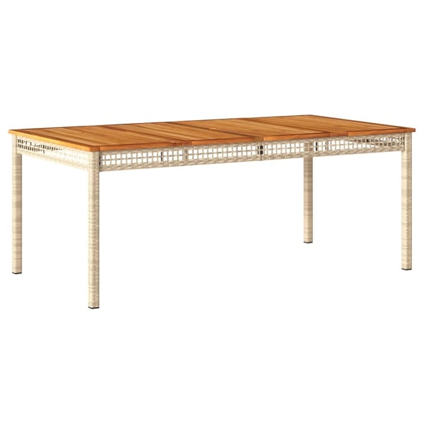 vidaXL 7-osainen Ulkoruokailuryhmä tyynyillä beige polyrottinki