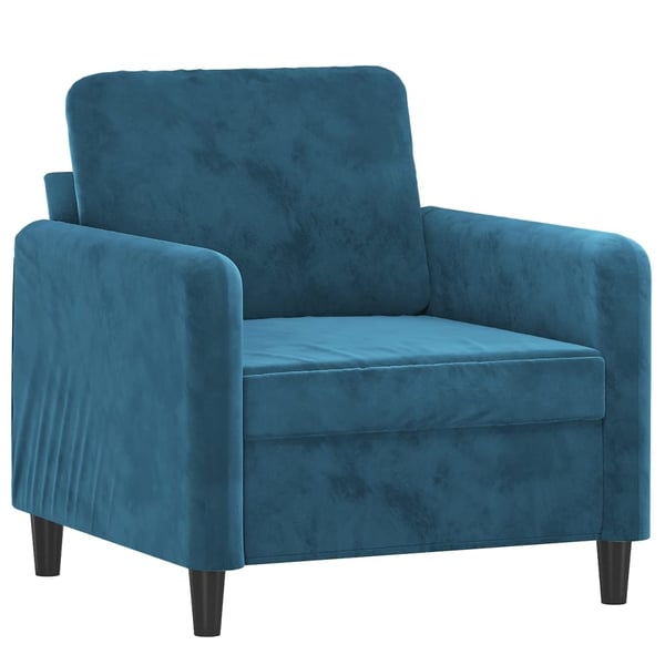 vidaXL sofastol med fodskammel 60 cm velour blå