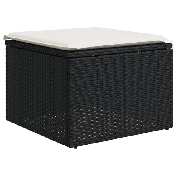 vidaXL sofasæt til haven 11 dele med hynder polyrattan sort