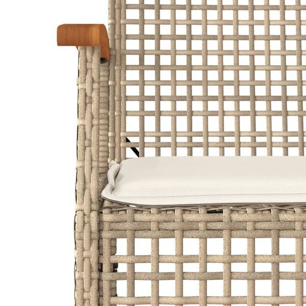 vidaXL spisebordssæt til haven 4 dele med hynder polyrattan beige
