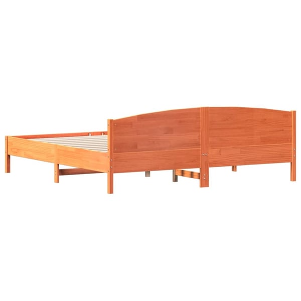 vidaXL Sengeramme uten madrass voksbrun 180x200 cm heltre furu