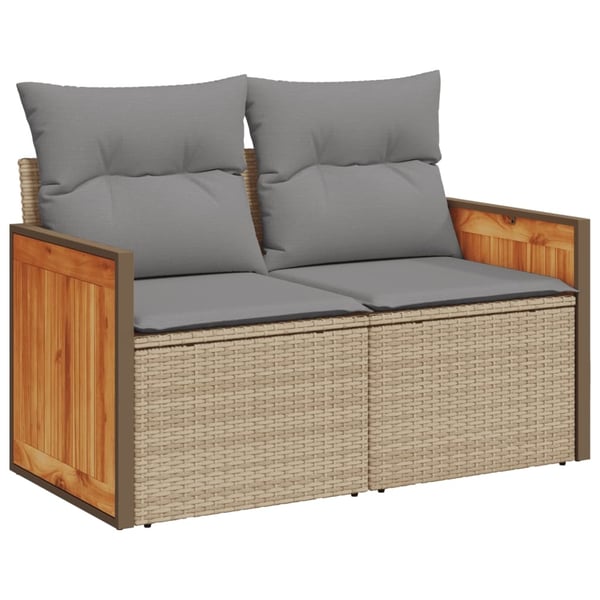 vidaXL sofasæt til haven 5 dele med hynder polyrattan beige