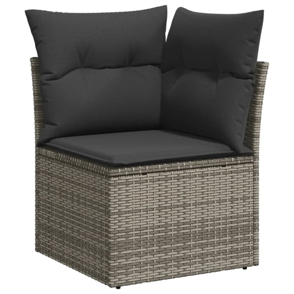 vidaXL sofasæt 5 dele med hynder polyrattan grå