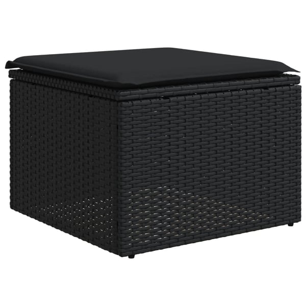 vidaXL sofasæt til haven 11 dele med hynder polyrattan sort