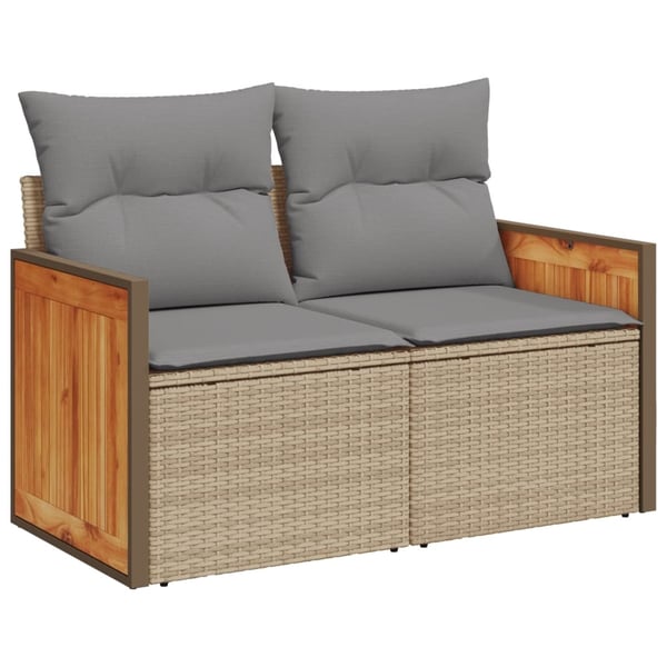 vidaXL sofasæt til haven 5 dele med hynder polyrattan beige