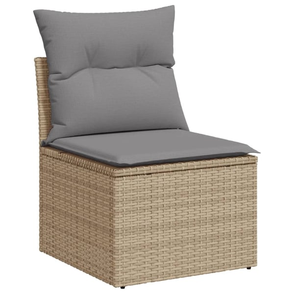 vidaXL havesofasæt 8 dele med hynder polyrattan beige