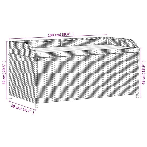 vidaXL opbevaringsbænk 100x50x52 cm polyrattan og akacietræ grå