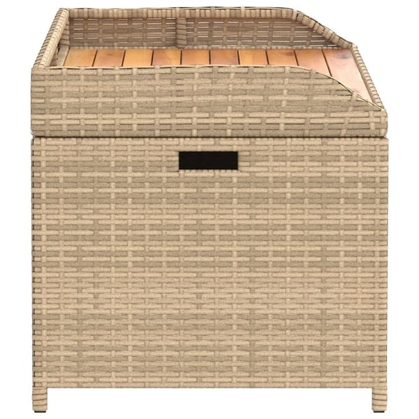 vidaXL opbevaringsbænk 100x50x52 cm polyrattan og akacietræ beige