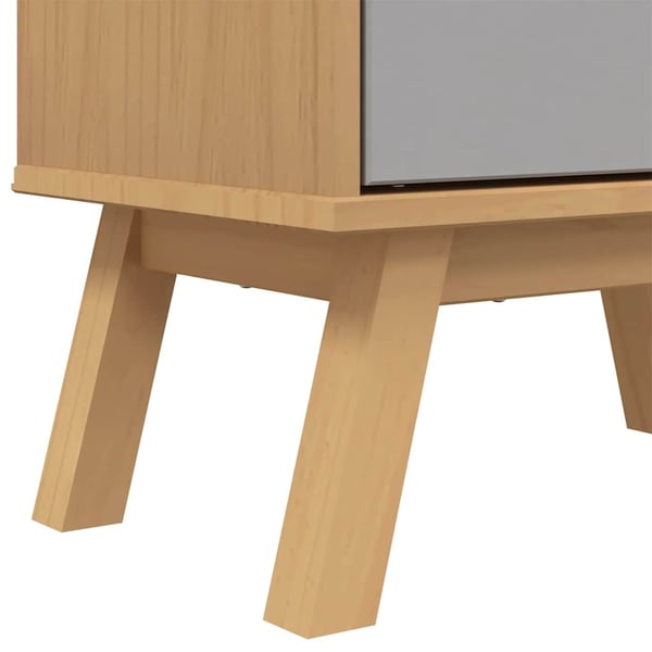 vidaXL skoskab OLDEN 55x35x120 cm massivt fyrretræ grå og brun