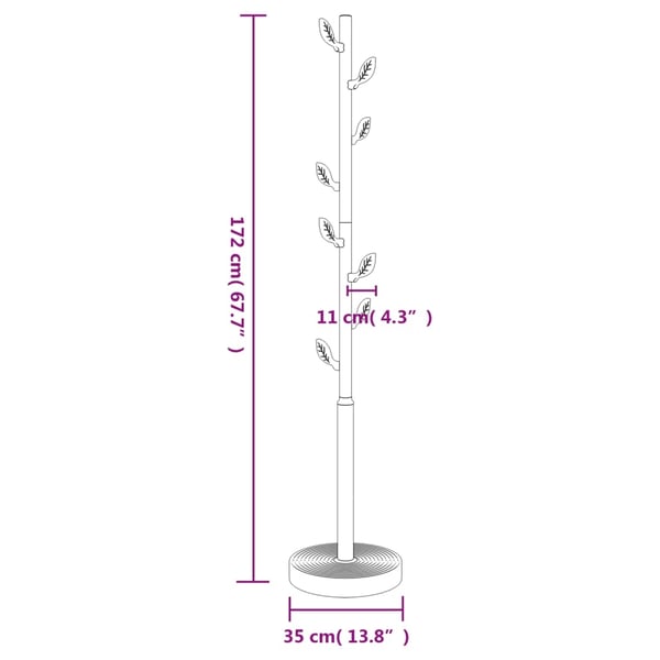vidaXL Klädhängare rosa 172 cm pulverlackerat järn