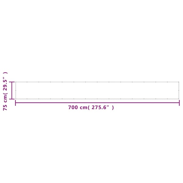vidaXL altanafskærmning 75x700 cm 100 % polyester hvid