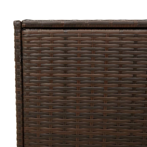 vidaXL Putekasse med hjul brun 283L cm polyrotting