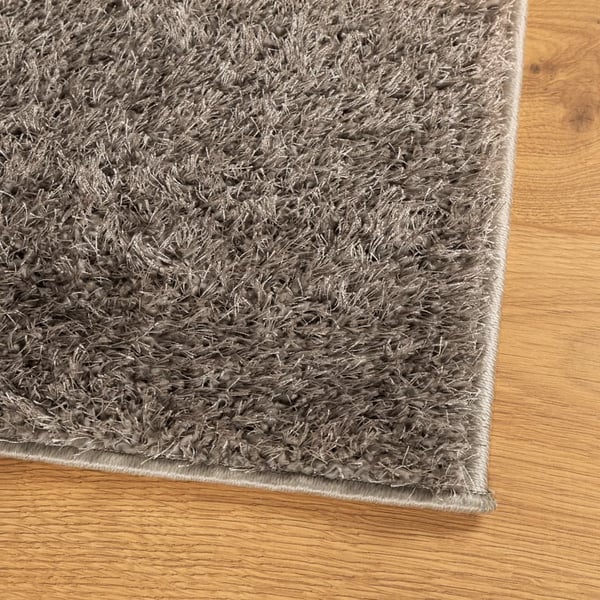 vidaXL gulvtæppe ISTAN 80x150 cm lang luv skinnende look grå