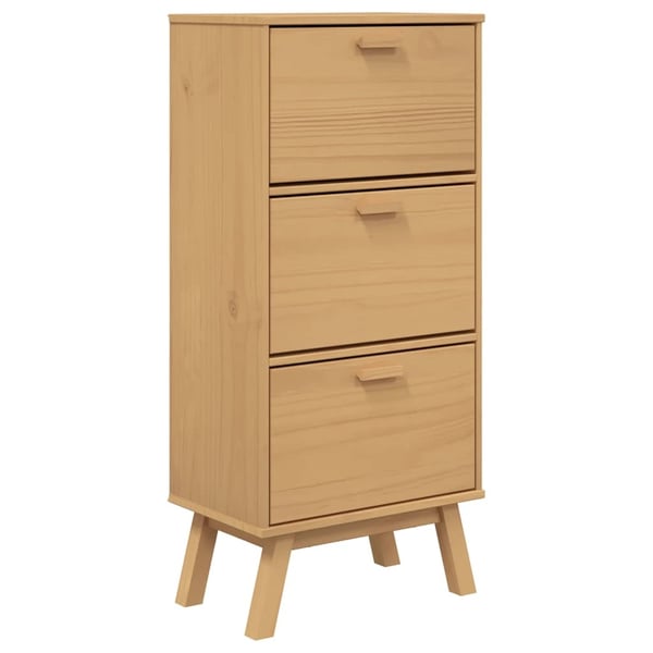 vidaXL Skoskap OLDEN brun 55x35x120 cm heltre furu