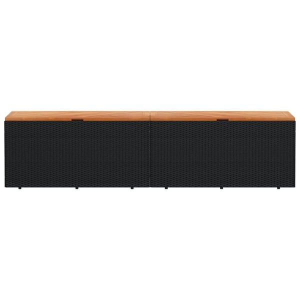 vidaXL opbevaringsboks til haven 220x50x54 cm polyrattan akacie sort