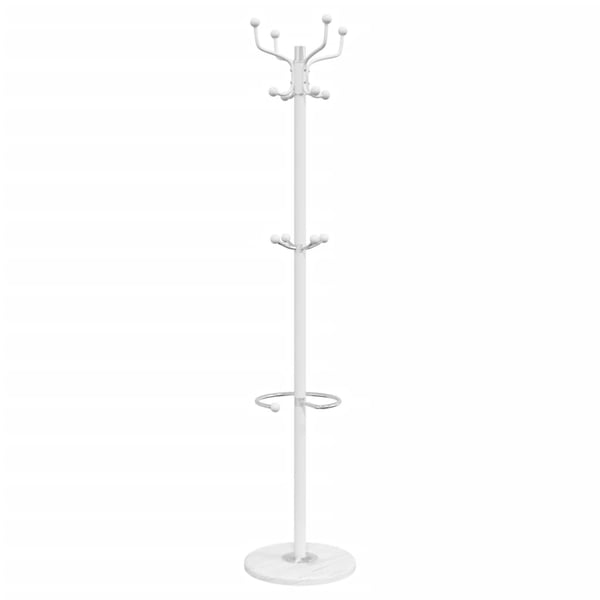 vidaXL stumtjener med paraplyholder 180 cm pulverlakeret jern hvid
