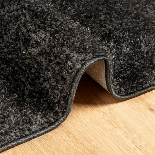 vidaXL gulvtæppe ISTAN 100x200 cm lang luv skinnende look antracitgrå
