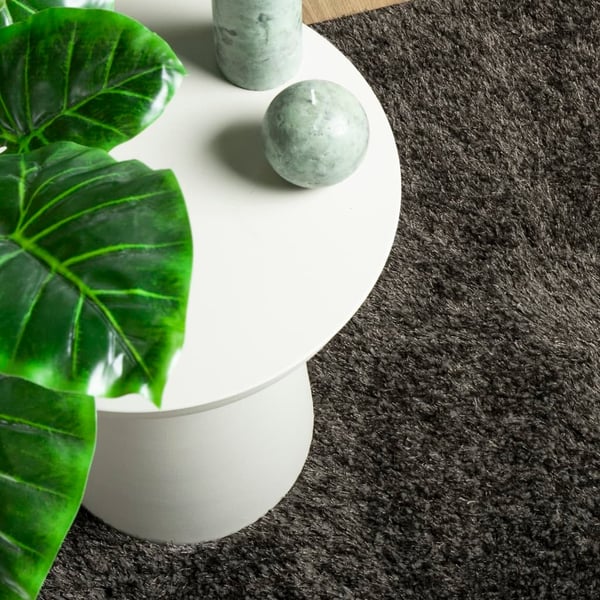 vidaXL gulvtæppe ISTAN 100x200 cm lang luv skinnende look antracitgrå