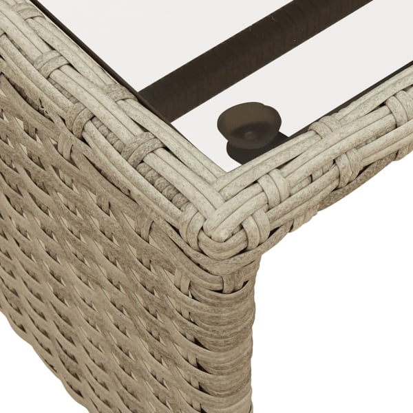 vidaXL havesofa med bord og hynder L-formet polyrattan lysegrå