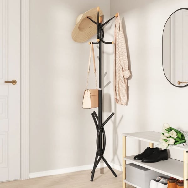 vidaXL stumtjener 176 cm pulverlakeret jern sort