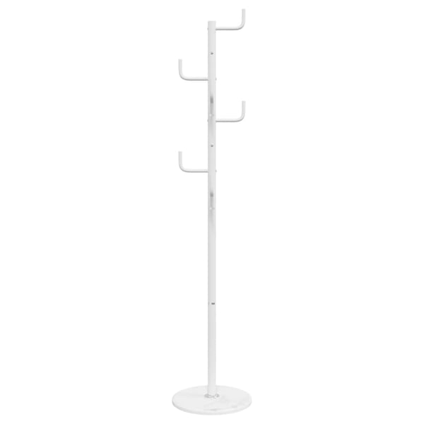 vidaXL Stumtjener hvit 183 cm pulverlakkert jern