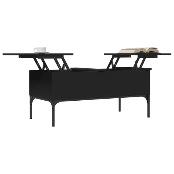 vidaXL Salongbord svart 100x50x45 cm konstruert tre og metall