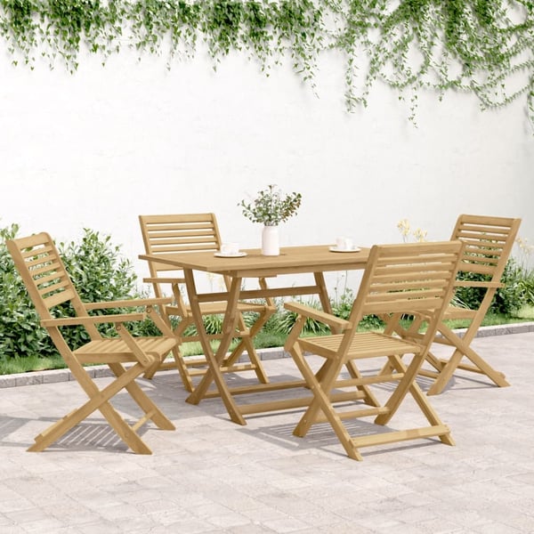 vidaXL foldbare havestole 4 stk. 54,5x61,5x86,5 cm massivt akacietræ