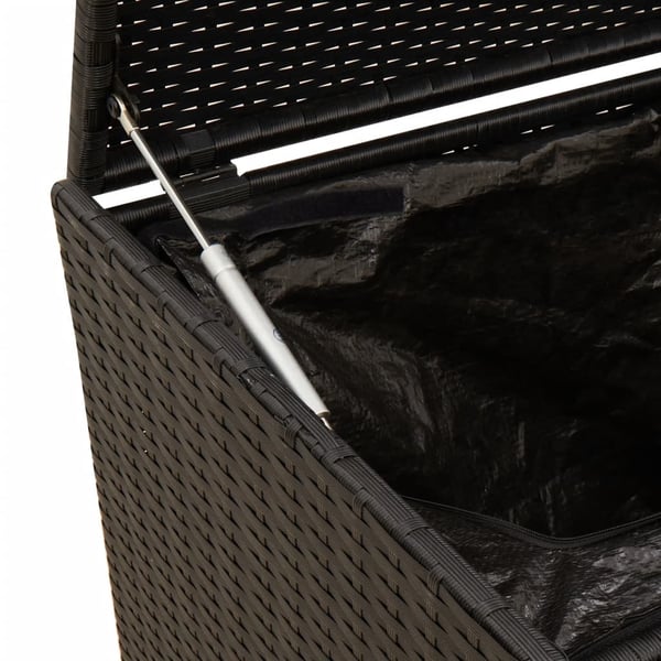 vidaXL Putekasse med hjul svart 190L cm polyrotting