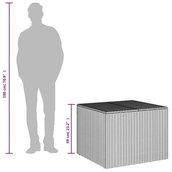 vidaXL opbevaringsboks til haven 291 l polyrattan beige