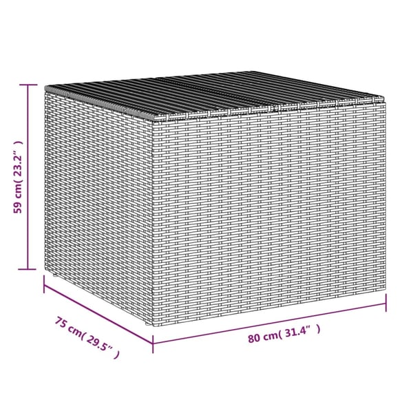 vidaXL opbevaringsboks til haven 291 l polyrattan beige