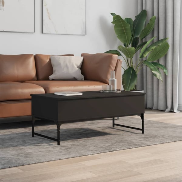 vidaXL Salongbord svart 100x50x40 cm konstruert tre og metall