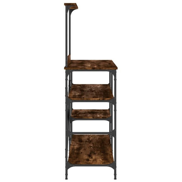 vidaXL Bakehylle røkt eik 90x40x132 cm konstruert tre og metall