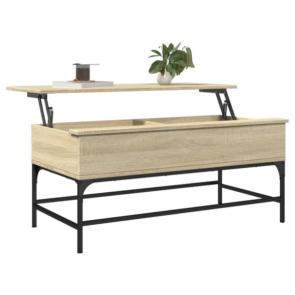 vidaXL Salongbord sonoma eik 100x50x45 cm konstruert tre og metall