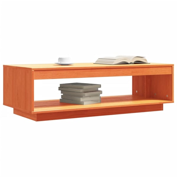 vidaXL Salongbord voksbrun 110x50x33,5 cm heltre furu