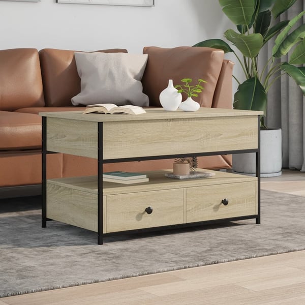 vidaXL Salongbord sonoma eik 85x50x50 cm konstruert tre og metall