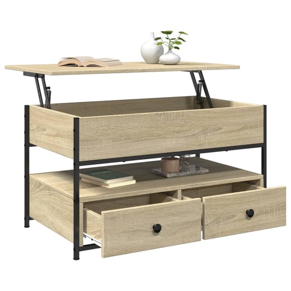vidaXL Salongbord sonoma eik 85x50x50 cm konstruert tre og metall
