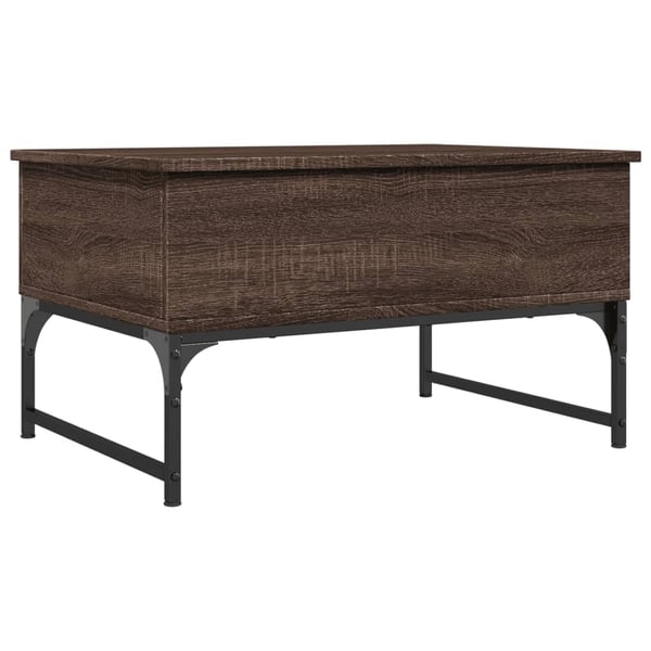 vidaXL sofabord 70x50x40 cm konstrueret træ og metal brunt eg