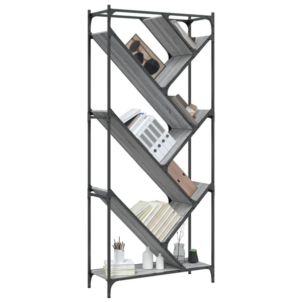 vidaXL bogreol 79x30x180 cm konstrueret træ grå sonoma-eg