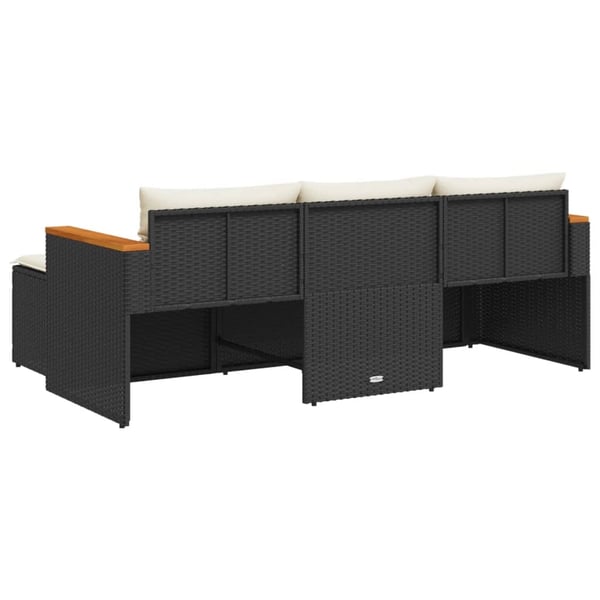 vidaXL sofasæt til haven 3 dele med hynder polyrattan sort