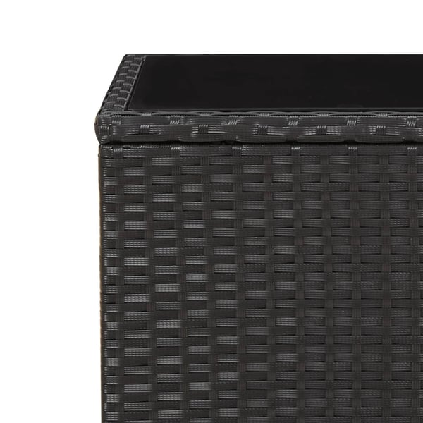 vidaXL spisebordssæt til haven 3 dele med hynder polyrattan sort