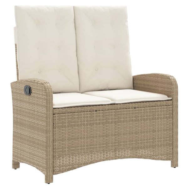 vidaXL spisebordssæt til haven 4 dele med hynder polyrattan beige