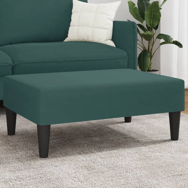 vidaXL fodskammel 77x55x31 cm velour mørkegrøn