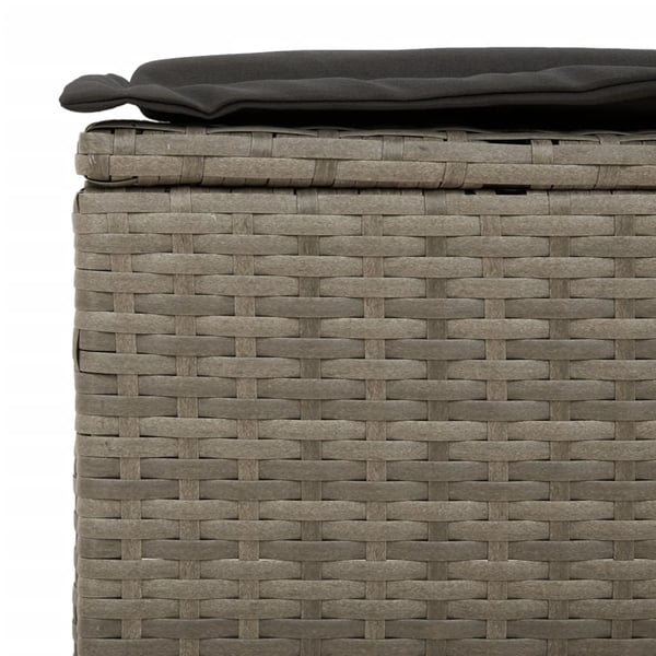 vidaXL 3-personers havesofa med hynder polyrattan grå
