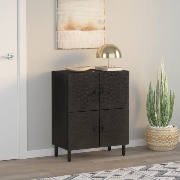 vidaXL skab 60x33x75 cm massivt mangotræ sort