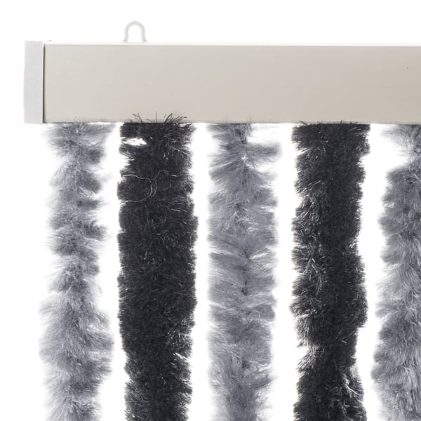 vidaXL flueforhæng 100x230 cm chenille grå og sort