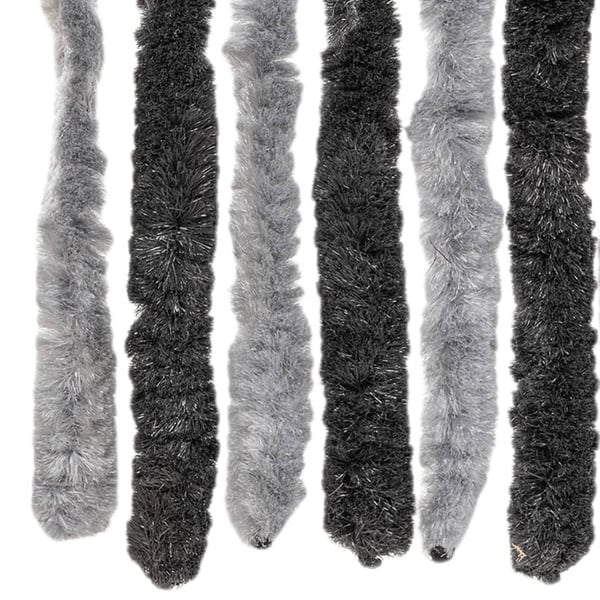vidaXL flueforhæng 100x230 cm chenille grå og sort
