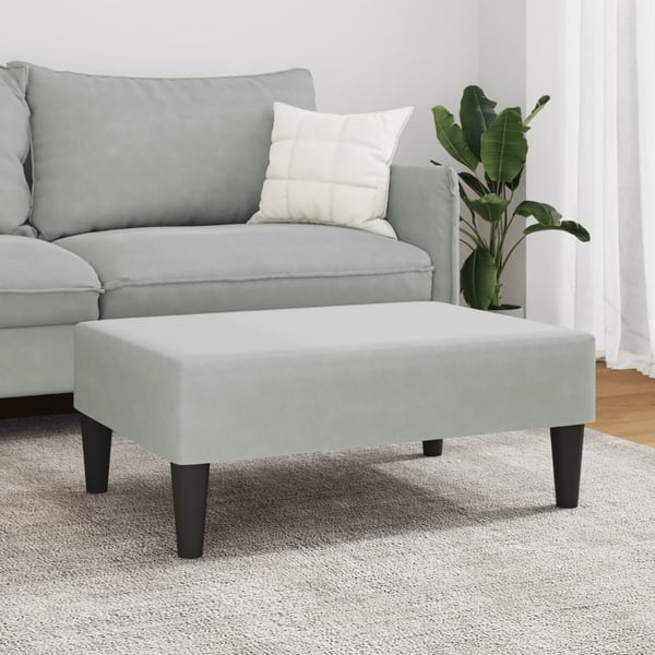 vidaXL fodskammel 77x55x31 cm velour lysegrå