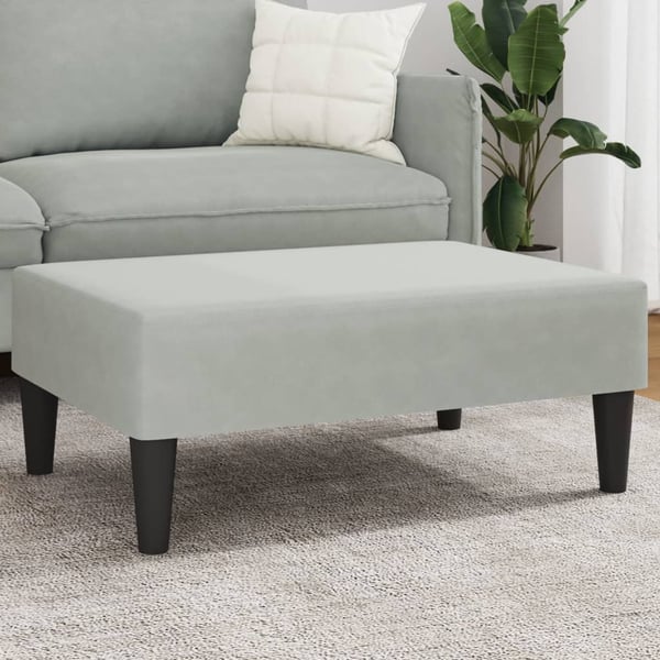 vidaXL fodskammel 77x55x31 cm velour lysegrå