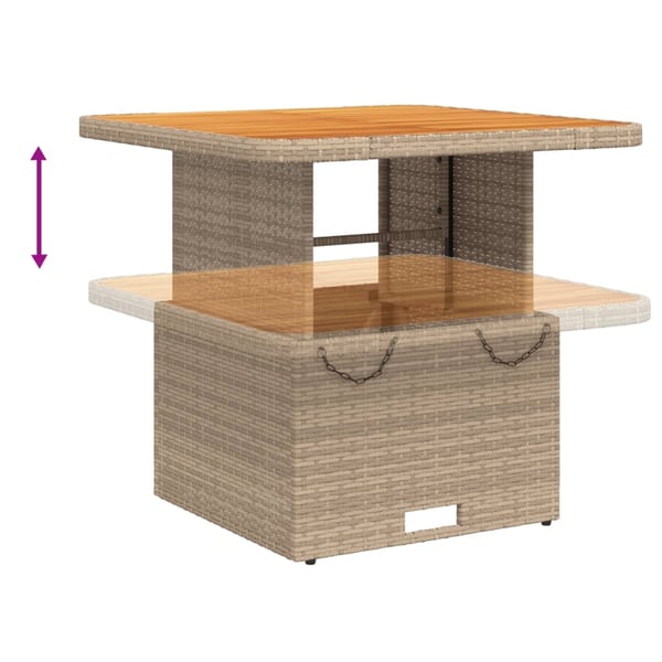 vidaXL spisebordssæt til haven 5 dele med hynder polyrattan beige